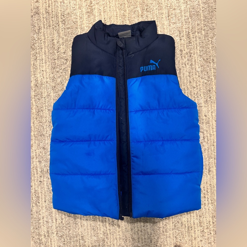 Puma Boys Navy and Blue Puffer Vest